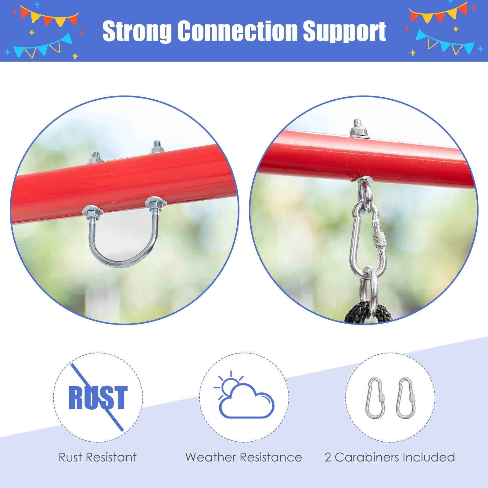 550lbs Heavy Duty Metal Swing Frame | Extra Large A-Frame Swing Stand for Kids and Adult Outdoor Backyard Playground INFANS