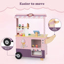 INFANS Ice Cream Cart Grocery Store Marketplace Toy, Market Stand Shop Pretend Play Set with Accessories Gift for Ages 3+