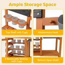 INFANS Mud Kitchen for Kids Outdoor, Wooden Toddler Play Kitchen with Cooking Accessories, Toy Playset for Backyard Garden