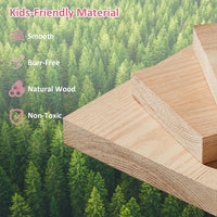 INFANS Table and Chair Set, Toddler Wooden Student Study Desk with Chair Storage Hutch Compartments Drawers