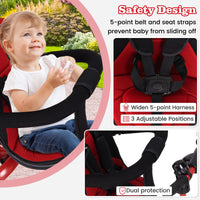 INFANS Kids Tricycle, 4 in 1 Stroll Trike with Adjustable Push Handle, Suitable for 10 Months to 5 Years