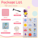 INFANS Children Wardrobe, Cute for Kids Bedroom Nursery Armoire with 12 Cube, Kid Clothes Storage Organizer