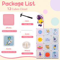 INFANS Children Wardrobe, Cute for Kids Bedroom Nursery Armoire with 12 Cube, Kid Clothes Storage Organizer