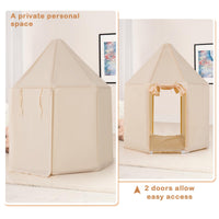 INFANS Kids Play Tent with Washable Mat, Anti-Trip Large Playhouse Toys with 2 Doors