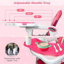 INFANS 5 in 1 Baby High Chair, Convertible Toddler Table Chair Set, Rocking Chair, Multi-Function Seat with Lockable Universal Wheels