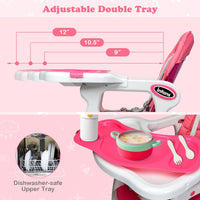 INFANS 5 in 1 Baby High Chair, Convertible Toddler Table Chair Set, Rocking Chair, Multi-Function Seat with Lockable Universal Wheels