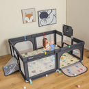 INFANS Baby Playpen, 74” x 62” Extra Large Baby Play Yard with Crawling Mat, Indoor Activity Center