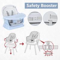 INFANS 8 in 1 Baby High Chair, Convertible Highchair for Babies and Toddlers, Infant Dining Booster Seat, Kids Stool Table Chair Set