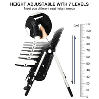 INFANS Foldable High Chair for Babies & Toddlers with Multiple Adjustable Backrest, Footrest and Seat Height