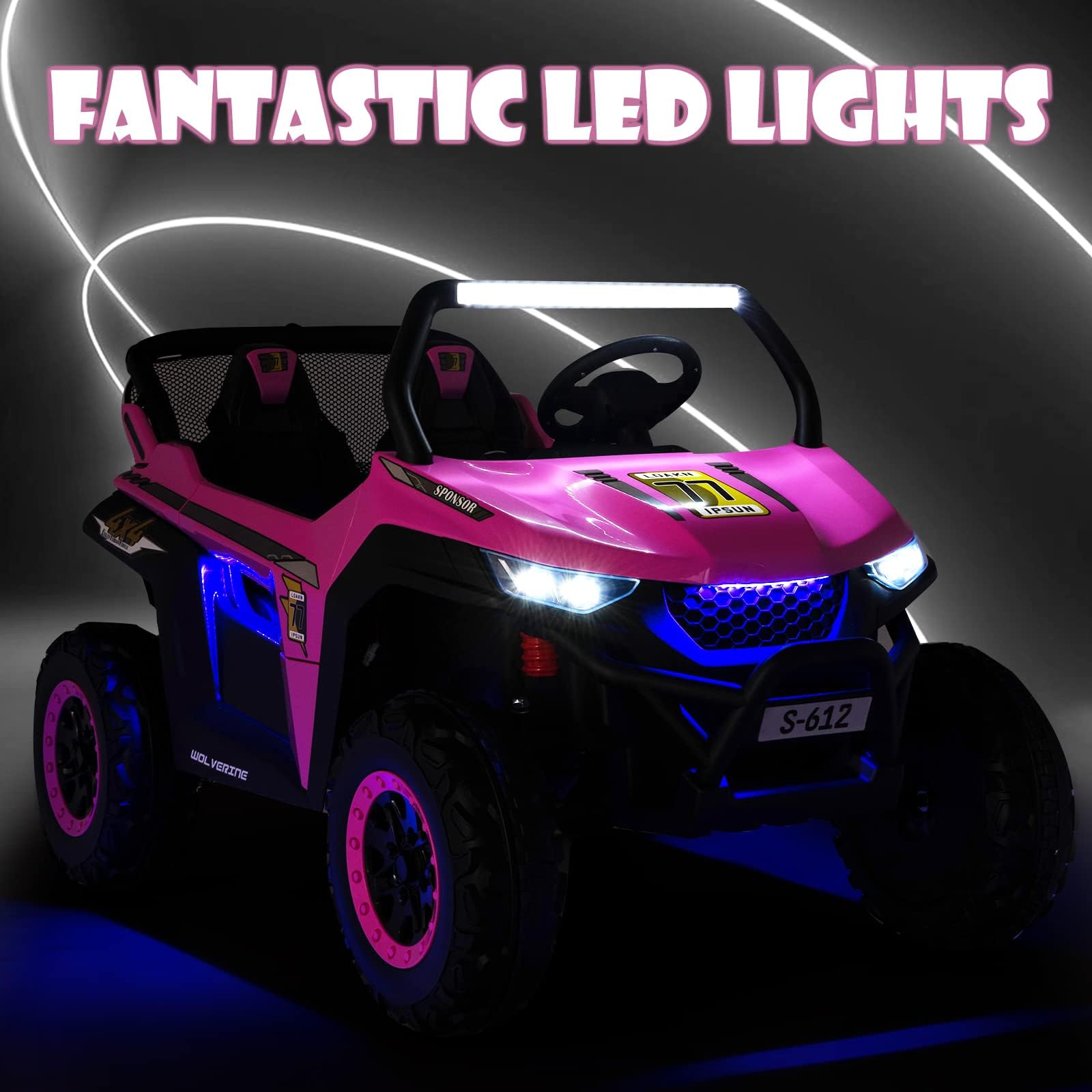 INFANS 2 Seater Kids Ride on UTV, 12V Electric Truck Car with Remote Control, Battery Powered Vehicle
