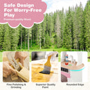 INFANS Corner Kids Kitchen Playset, Toddler Wooden Pretend Cooking Set with Lights Sounds Coffee Machine Washing Machine