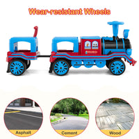 3-Seater 12V Battery Powered Kids Ride on Train with Carriage Trackless