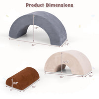 INFANS Climbing Toys for Toddlers, 3pc Foam Climbing Blocks Rainbow Shaped Indoor Play Set, Rainbow Crawling Tunnel