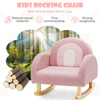 INFANS Kids Sofa, Toddler Rocking Chair with Solid Wooden Frame, Anti-Tipping Design, Plush Fabric, Children Armchair INFANS