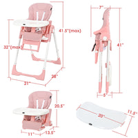 INFANS 4 in 1 High Chair�CBooster Seat, Convertible Highchair, Installation-Free,Simple Fold for Baby, Infant& Toddler