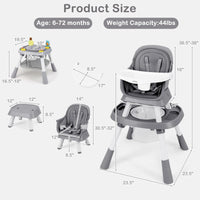 INFANS 9 in 1 High Chair, Convertible Baby Highchair, Table and Chair Set Building Block Infant Dining Booster Seat