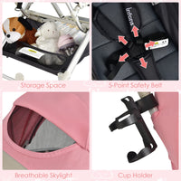 INFANS Lightweight Baby Stroller for 0-36 Month, Compact Stroller with One-Hand Fold, Travel Stroller for Airplane