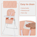 INFANS Baby High Chair, Quick Folding Portable Highchair for Babies and Toddlers with Adjustable Footrest Removable Dishwasher Tray PU Seat