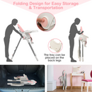 INFANS High Chair for Babies and Toddlers, Foldable Highchair with 7 Different Heights 4 Reclining Backrest Seat 3 Setting Footrest INFANS