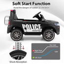 INFANS Ride on Police Car, 12V Kids Battery Powered Electric Vehicle with Siren, Flashing Lights, Bluetooth, Power Display