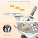 INFANS 5 in 1 Baby High Chair, Convertible Toddler Table Chair Set, Rocking Chair, Multi-Function Seat with Lockable Universal Wheels