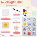 INFANS Children Wardrobe, Cute for Kids Bedroom Nursery Armoire with 12 Cube, Kid Clothes Storage Organizer