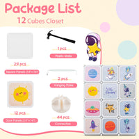 INFANS Children Wardrobe, Cute for Kids Bedroom Nursery Armoire with 12 Cube, Kid Clothes Storage Organizer