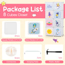 INFANS Children Wardrobe, Kid Closet, Cute for Kids Bedroom Nursery Armoire with 8 Cube, Kid Clothes Storage Organizer