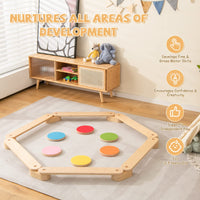 INFANS Montessori Wooden Balance Beam Stepping Stones for Kids, 12 Piece Obstacle Course for Playroom