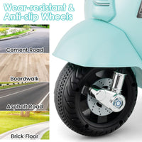 INFANS Licensed Vespa Kids Motorcycle, 6V Battery Powered Motorbike for Toddlers with Training Wheels, Horn, LED Lights