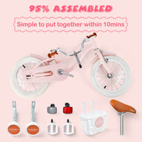 INFANS Kids Bike, 12 14 16 18 Inch Toddlers Bike with Removable Training Wheels, Children's Bicycle