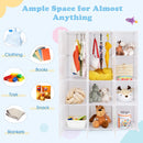 INFANS Children Wardrobe, Kid Closet Portable Baby Dresser Cute for Kids Bedroom Nursery Armoire with Doors