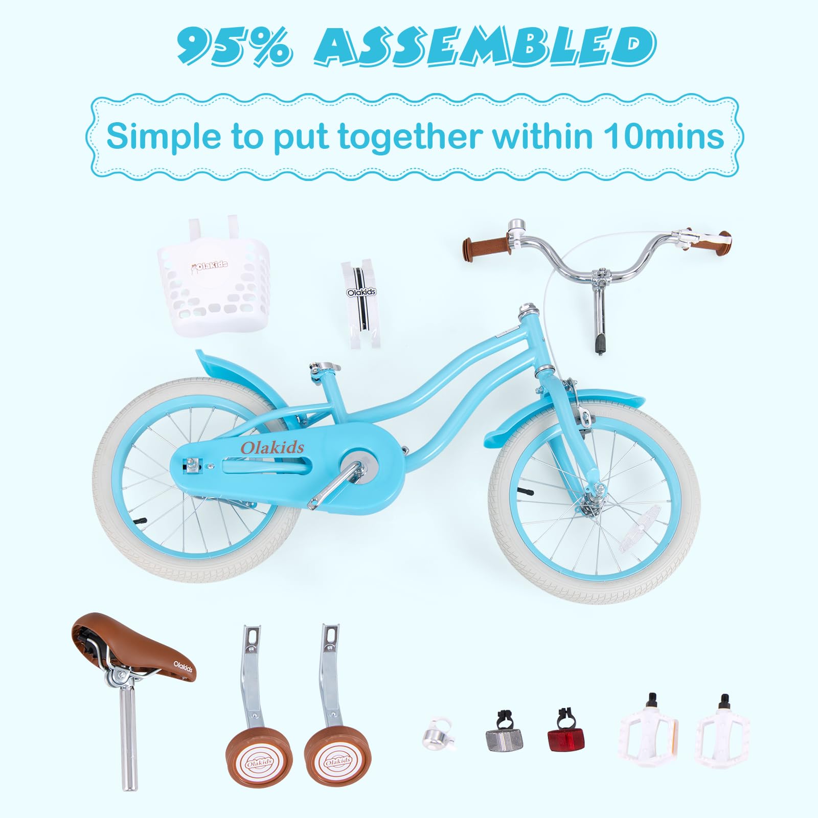 INFANS Kids Bike, 12 14 16 18 Inch Toddlers Bike with Removable Training Wheels, Children's Bicycle