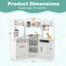 INFANS Corner Kids Kitchen Playset, Toddler Wooden Pretend Cooking Set with Lights Sounds Coffee Machine Washing Machine