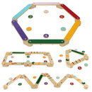 INFANS Wooden Balance Beam Stepping Stones for Kids, Montessori 12 Piece Obstacle Felt Course Gymnastics Toy for Playroom Indoor