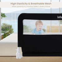 INFANS Bed Rail for Toddlers, 59" Foldable Safety Baby Crib Rail Fit for Kids Twin, Extra Long Swing Down Bed Guardrail for Convertible Crib, Queen, Full, King Mattress Side Guard