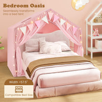 INFANS Kids Play Tent, Large Size Playhouse with Star Light Windows, Indoor Outdoor Princess Tents Castle for Toddlers