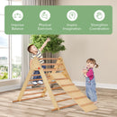 INFANS Climbing Toys for Toddlers, 3 in 1 Foldable Kids Wood Montessori Pikler Climber Ladder with Ramp, Slide