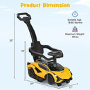 INFANS 3 in 1 Ride on Push Car, Licensed Lamborghini Baby Stroller Sliding Walking Car with Push Handle