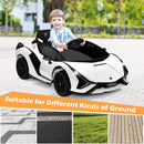 INFANS 12V Licensed Lamborghini Sian Kids Ride on Car with Parent Remote Control, Electric Toy Roadster Carbon Fiber Textured