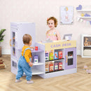 INFANS Kids Grocery Store Playset, Wooden Supermarket Toy Set with Cash Register, Vending Machine, Pretend Play Store