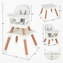 INFANS 8 in 1 Baby High Chair, Convertible Highchair for Babies and Toddlers, Infant Dining Booster Seat, Kids Stool Table Chair Set