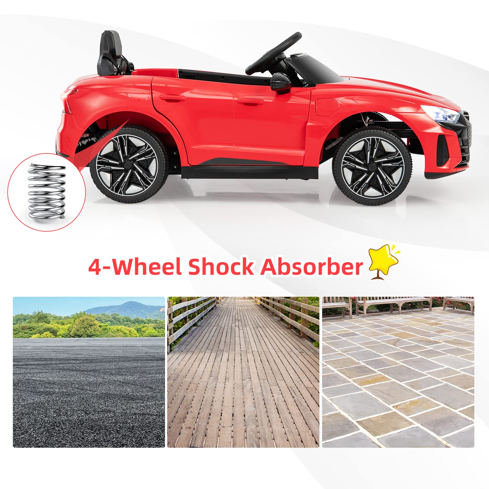INFANS 12V Kids Ride On Car, Licensed Audi RS e-tron GT Electric Vehicle with Remote Control INFANS