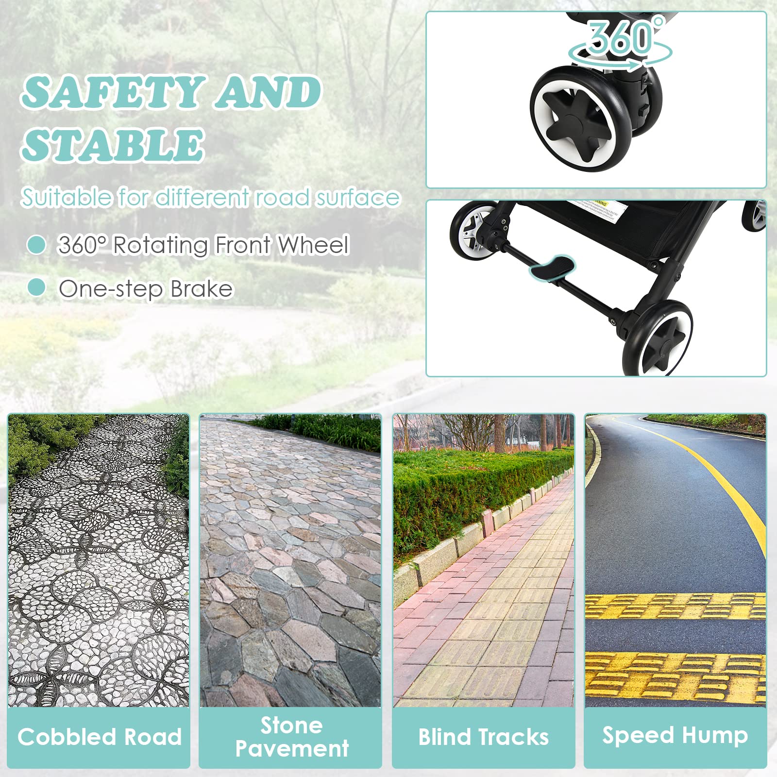 INFANS Lightweight Baby Stroller for 0-36 Month, Compact Stroller with One-Hand Fold, Travel Stroller for Airplane