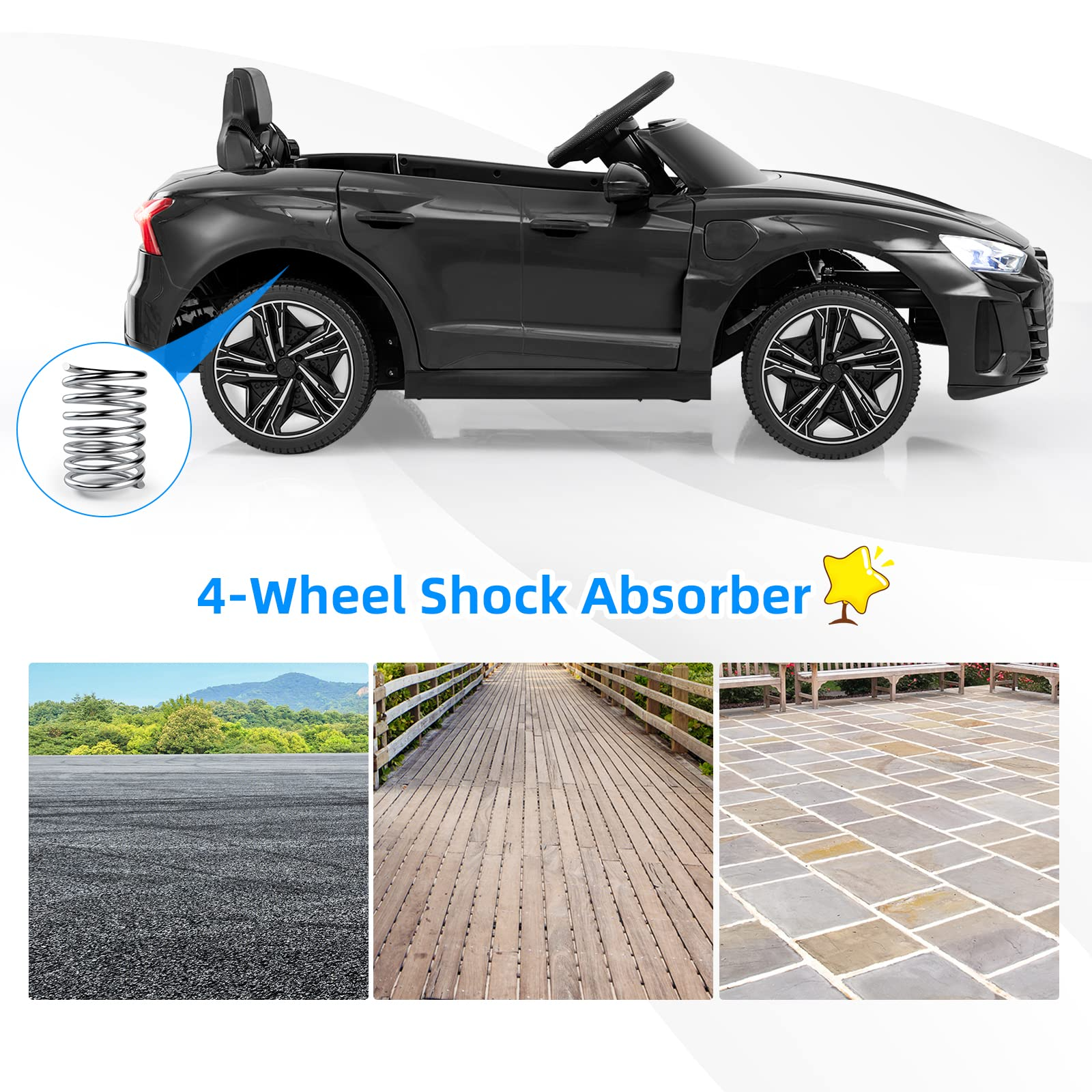 INFANS 12V Kids Ride On Car, Licensed Audi RS e-tron GT Electric Vehicle with Remote Control INFANS