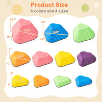 INFANS Balance Stepping Stones for Kids, 6, 11pcs Non-Slip Plastic Balance Stones, Indoor Outdoor Coordination Balance Blocks