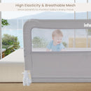 INFANS Bed Rail for Toddlers, 59" Foldable Safety Baby Crib Rail Fit for Kids Twin, Extra Long Swing Down Bed Guardrail for Convertible Crib, Queen, Full, King Mattress Side Guard