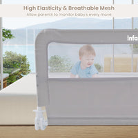 INFANS Bed Rail for Toddlers, 59" Foldable Safety Baby Crib Rail Fit for Kids Twin, Extra Long Swing Down Bed Guardrail for Convertible Crib, Queen, Full, King Mattress Side Guard