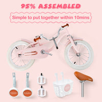 INFANS Kids Bike, 12 14 16 18 Inch Toddlers Bike with Removable Training Wheels, Children's Bicycle