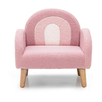 INFANS Kids Sofa, Toddler Armchair with Solid Wooden Frame Anti-Tipping Design Plush Fabric, Upholstered Children Chair